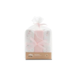 INTERBABY Pack of 3 Muslin Cloths Made of Bamboo and Cotton Bear Pink 55 x 70 cm Absorbent and Breathable and Ideal for Cleaning, Wiping and Covering Newborns