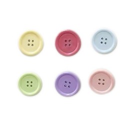 KZhuim 6 Cute Refrigerator Magnets with Colorful Button Magnets for Home Kitchen Storage Cabinets, Office Calendars, Whiteboards, Maps,Resin Decorations (6 Colors)