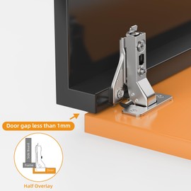 Chibery 10 Pack Half Overlay 3D Soft Close Concealed Hinge for Face Frame Door ＆ Frameless Door, Clip-on Plate, Self Closing Hidden Satin Nickel, 105° Open Angle Concealed Stainless Steel Hinges