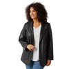 EVANS Curve Faux Leather Blazer - Women's - Plus Size