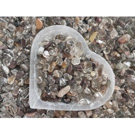 GAF TREASURES GAF TREASURES 2 oz Lot Natural Semi Tumbled Gemstone Chips, Crushed Mini Crystals, Undrilled Crystal Chips (Rutilated Quartz Mixed)