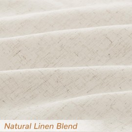 Natural Cream Linen Curtains 72 inch Long 2 Panels Semi Sheer Light Filtering Living Room Panels Back Tab Rod Pocket Beige Neutral Country Rustic Farmhouse Drapes for Bedroom 52x72