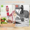 Cordless Immersion Blender Handheld: Powerful Rechargeable Electric Hand Blender, 21-Speed