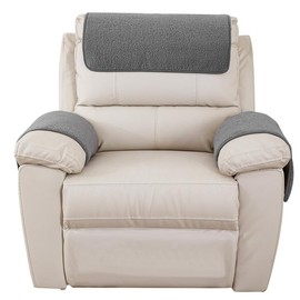 3pcs Recliner Armchair Covers Arms Headrest Cover Armchair Slipcover with 2 Sides Pockets Nonslip Washable Abrasion Furniture Protector (Light Grey)