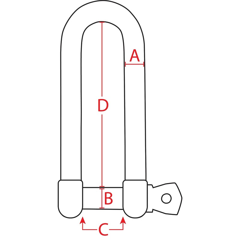 Extreme Max 3006.8204.2 BoatTector Stainless Steel Long D Shackle -