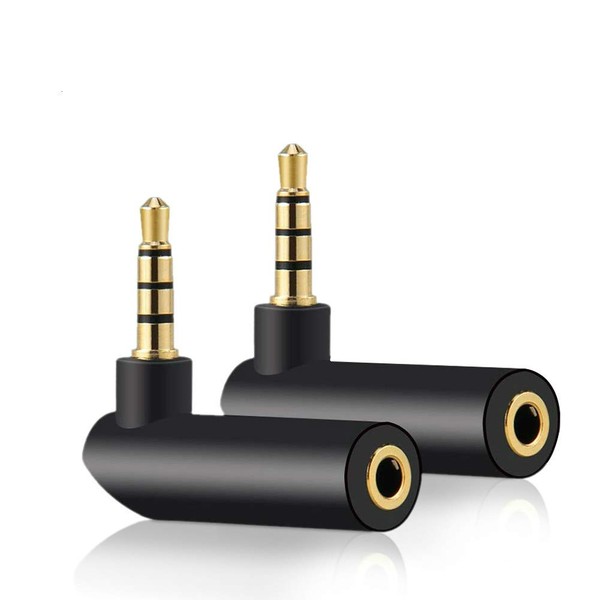 3.5mm Angle Male to Female Audio Adapter, 90 Degree Right