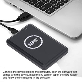 Godely RFID NFC Reader Writer,Handheld 125khz 13.56Khz Key fob Smart Reader Writer,Copier,ICID Dual Band Usage,LED Light Prompt and USB Full Speed Interface Contains 5 T5577 Cards