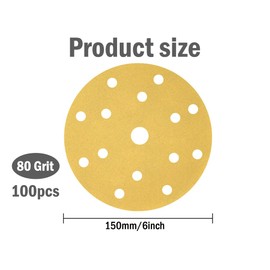 Hitopin 100 Stück Exzenter Runde Schleifpapier, Profi Exzenterschleifer Schleifpapier Set, Körnung Schleifscheiben, 8 Loch Schleifscheiben, für Exzenterschleifer, Holz Metall und Farbe