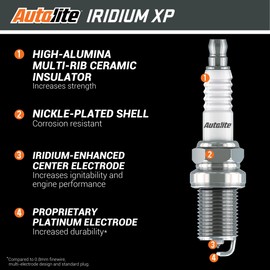 Autolite Iridium XP Automotive Replacement Spark Plugs, XP25 (4 Pack)
