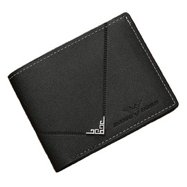 MUFANDUO Slim Wallet for Men with Money Clip, Minimalist Wallet with Zipper, Bifold Mens Wallets with Credit Card Holder, PU Leather Men's Wallet with Coin Purse, Carteras Para Hombres (Black V)