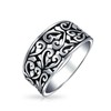 Bail Vine Scroll Oxidized .925 Sterling Silver Open Swirl Leaf