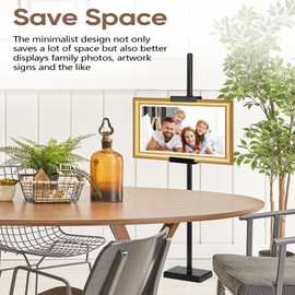 dakewang Adjustable Tabletop Easel Stand for Picture Frames, Picture Easels for Display, Gold Easel, Picture Frame Stand, Adjustable Art Easel.(18inch,Black)