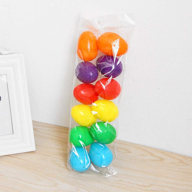 TOYANDONA 24pcs Plastic Easter Eggs Colorful Blind Bags Empty Shells