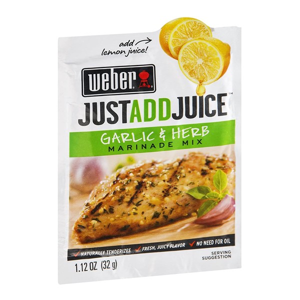 Weber Just Add Juice Marinade Mix Garlic & Herb 1.12 OZ (Pack of 24)