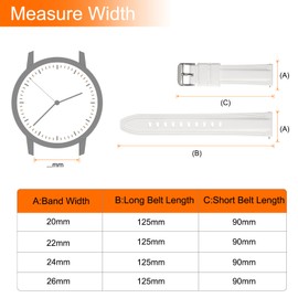 HARFINGTON Silicone Watch Bands 24mm Width Soft Quick Release Rubber Watch Bands with Silver Tone Buckle for Men Women, White