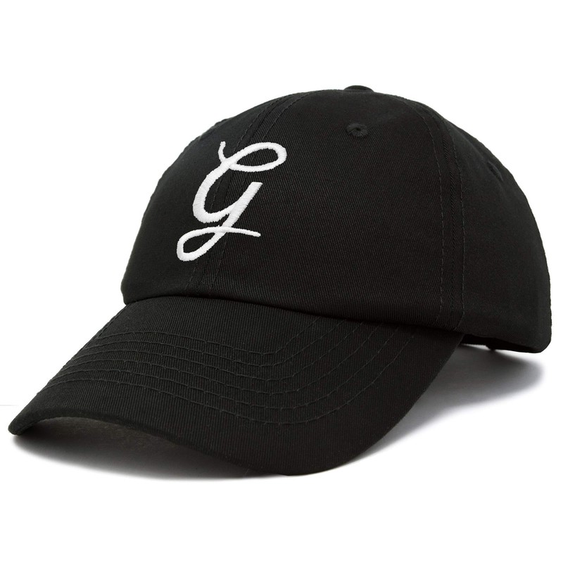 DALIX Initial Hat Letter G Black Womens Baseball Cap Monogram