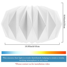 GOEDCH Paper Lampshade: Origami Design Paper Lampshade, Nordic Creative Paper Lampshade, Decorative Paper Lantern, Ceiling Lamps, Shad, Modern Lampshade Round for Pendant Lamp
