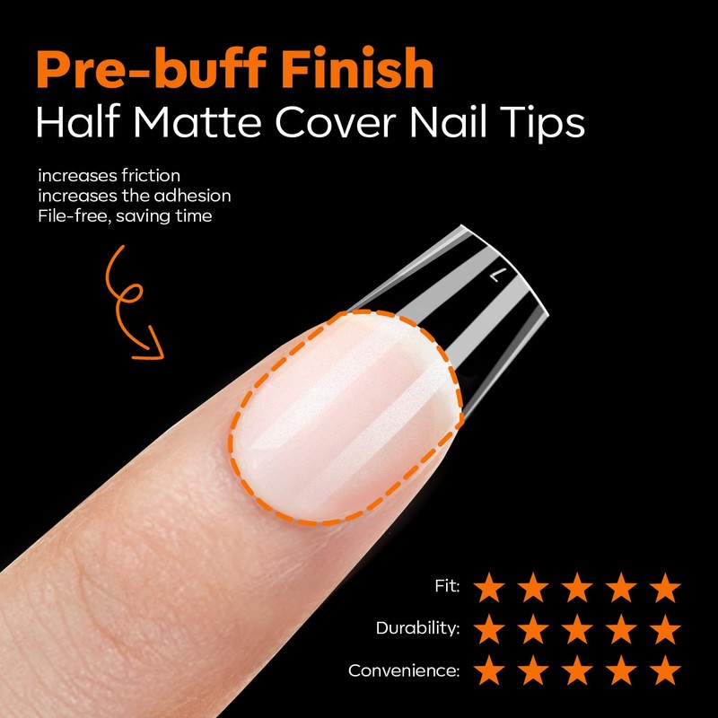 Modelones Nail Tips, 216 Pieces, Full Cover Nail Tips Set,