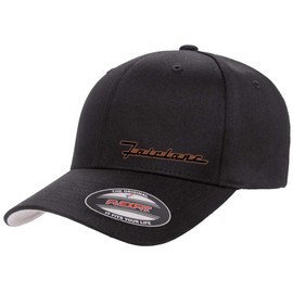 Ford Fairlane Logo Side Panel Leather Patch Laser Engraved Flexfit 6277 Athletic Baseball Fitted Hat Cap Black L/XL