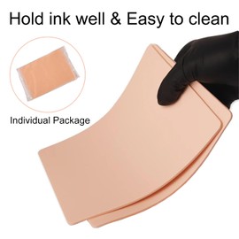 Kzouenzu Tattoo Practice Skin [Pack of 2], Artificial Skin Tattoo Practice Skin for Tattooing, 19.8 cm x 14.6 cm, Tattoo Skin for Practising Tattoo Practice Skin for Beginners and Tattoo Artists
