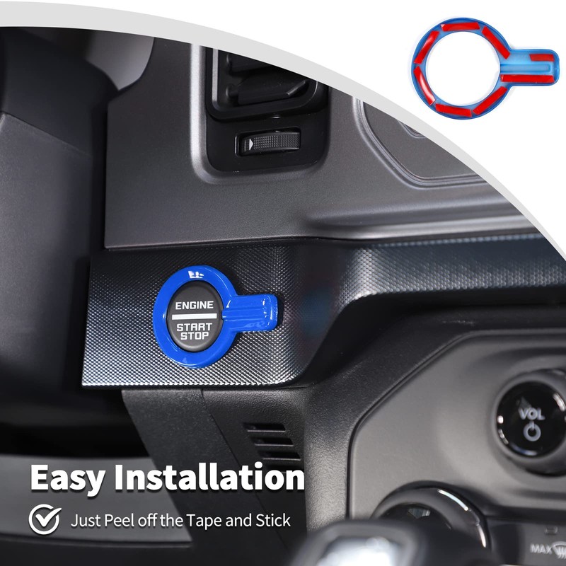 JWWY Bronco Push Start Button Cover Spin Engine Start Stop
