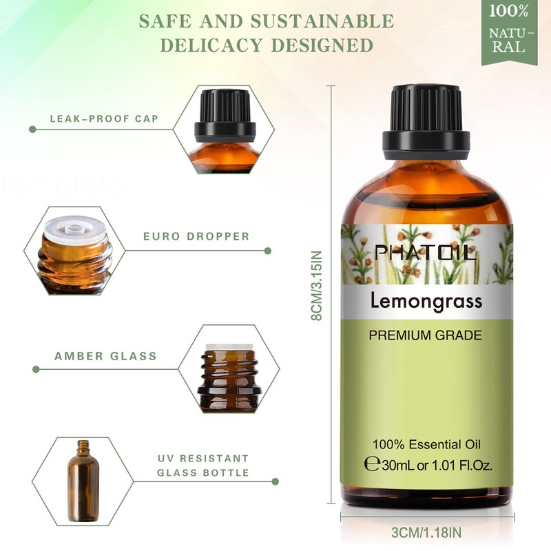 PHATOIL Aroma Oil Lemongrass Essential Oil 30ml Essential Oil Lemongrass