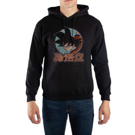 Bioworld Dragon Ball Z Goku Anime Mens Black Hooded Sweatshirt-XS