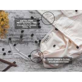 (1-Pack, Large 12in x 12in) Organic Cotton Cold Brew Coffee Bag - Designed in California - Reusable Coffee Filter with EasyOpen Drawstring Cold Brew Maker for Pitchers, Mason Jars, & Toddy Systems