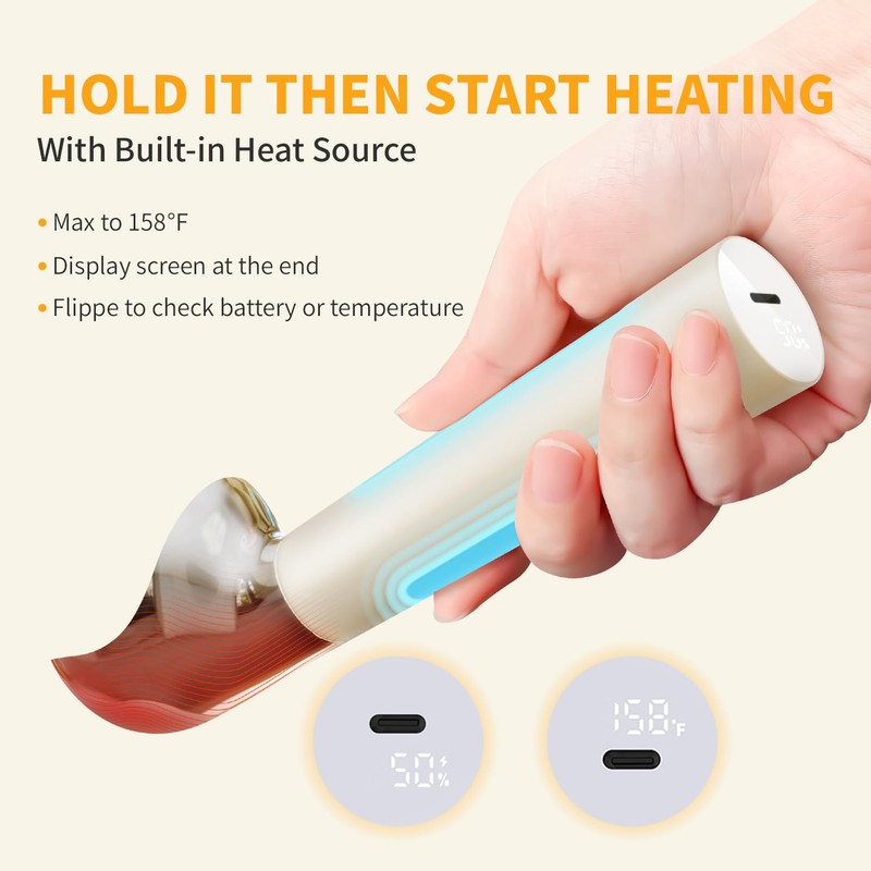 Heated Ice Cream Scoop, Rechargeable Electric Scooper for Hard IceCream,