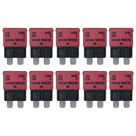 Auto Reset ATC/ATO 10 Amp Circuit Breaker Fuse for Automotive Marine RV Car Truck Audio Battery Protection Automatic Reset | Low Profile (10A, 10 Pack)