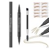 Dual Tip Eyebrow Pencil Waterproof with Comb Tip & Needle