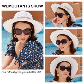 WEMOOTANTS Trendy Bifocal Reading Sunglasses for Women 3.0 Outdoor Sun Readers Glasses UV Protection 1.0 1.50 2.0 2.50 3.5 4.0 Black
