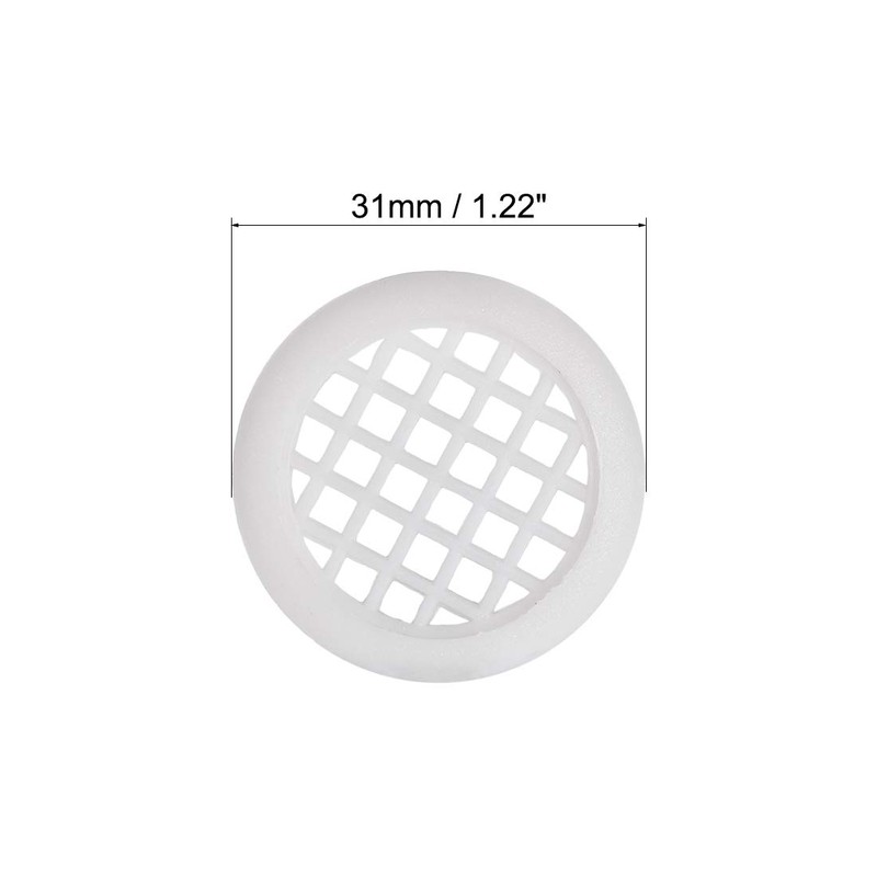 sourcing map Round Mesh Hole Air Vents Plastic Vent White