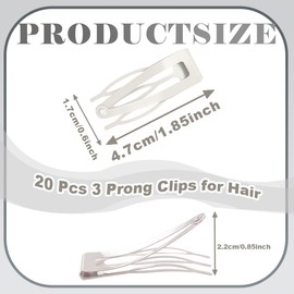 20 Pcs Double Grip Metal Snap Hair Clips for Women/Girls,Small Barrettes for Thin/Fine/Short Hair,Strong Hold Hair Accessories, (Silver)