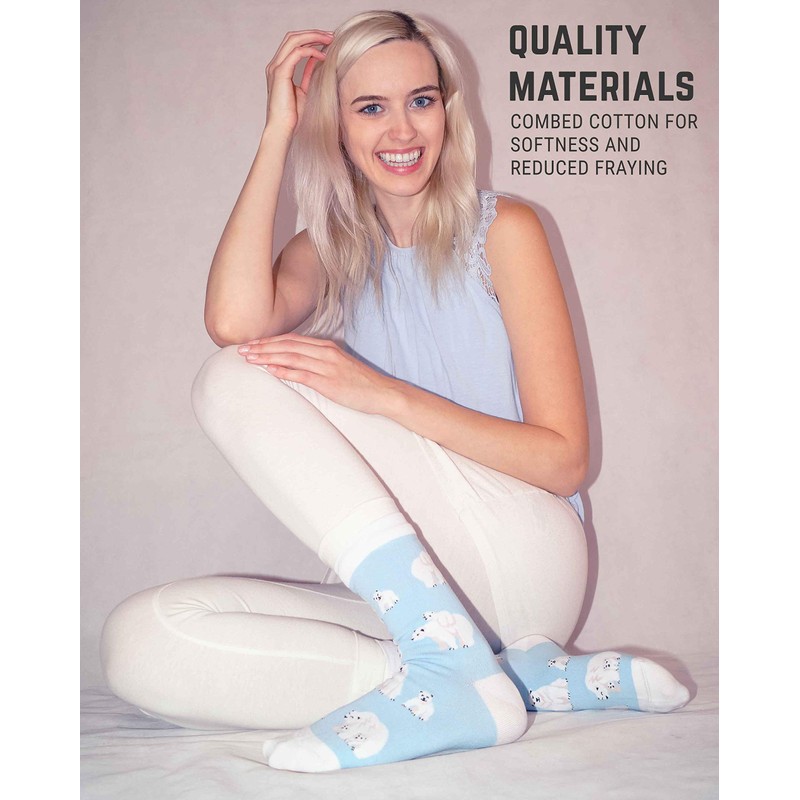 Women's Premium Comfort Animal Socks (Polar Bear Socks Blue)