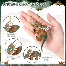 8 Pieces Dinosaur Christmas Ornament Set Assorted Dinosaur Ornament Kids Ornaments for Christmas Tree Plastic Dinosaur Ornaments for Christmas Tree Hanging Dinosaur Christmas Tree Ornaments for Xmas