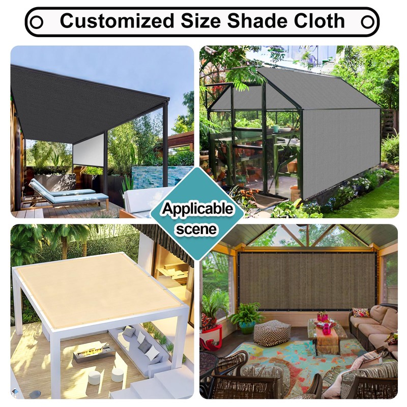 Shade&Beyond Customized Size 90% Sun Shade Cloth with Grommets, 10'