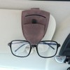 Car Sun Visor Sunglasses Holder Magnetic Leather Glasses Hanger Clip