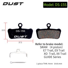 CYCEARTH 4 Pairs Bicycle Bike Disc Brake Pads for Sram Guide RSC R Avid XO XX Elixir 7 9 Trail 4 Piston (Semi-Metallic/Sintered Metal)