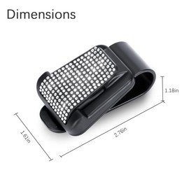 FALVFUN Bling Car Sun Visor Sunglasses Holders, Crystal Rhinestone Auto Eyeglasses Hanger Mount, Sparkly Diamond Ticket Card Clip Organizer for Women Girls, Universal for Vehicles (White