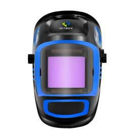 High Quality Cowhide Welding Face Shield for Welder Flexible Heat-insulating Thin-core Skin Welding HelmetViewing Area: large viewing size (3.93"x3.18'')., helmet material: PVC, color: Blue