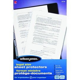 Wilson Jones Heavy Weight Sheet Protectors, Clear, Legal Size, Box of 50 (7891057110)