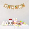 3 PCS Burlap Easter Banner, Rabbit Bunny Garland Banner, Happy