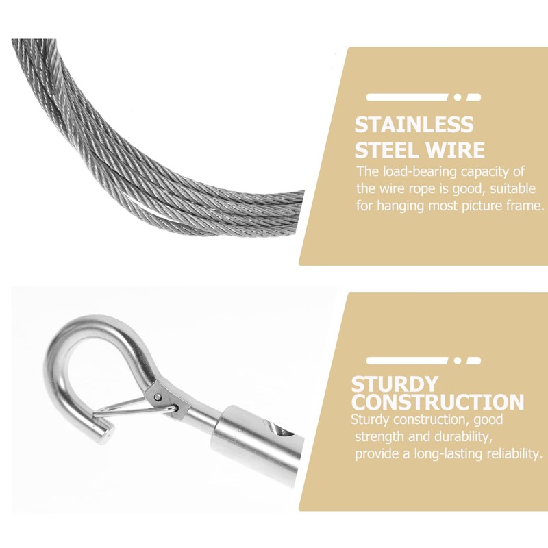 Gadpiparty 2pcs Heavy Duty Steel Wire Rope Hanging Kit with
