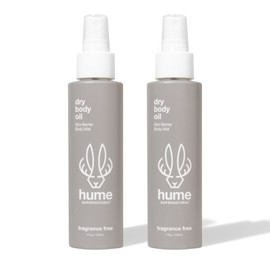 HUME SUPERNATURAL Dry Body Oil Spray - Moisturizing Oil for Dry Skin, After Shower Body Oils for Women and Men, Dry Oil Body Spray, Nourishing, Hydration, Glow, Probiotic, Fragrance Free, 2-Pack