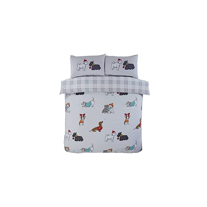 Rapport Home Winter Tails Christmas Duvet Cover Set, Polycotton, Multi,