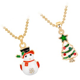 2pcs Christmas necklace bell necklaces santa claus ornaments christmas chew necklace santa necklace holiday necklaces christmas goodie bag filler decorative material alloy jewelry
