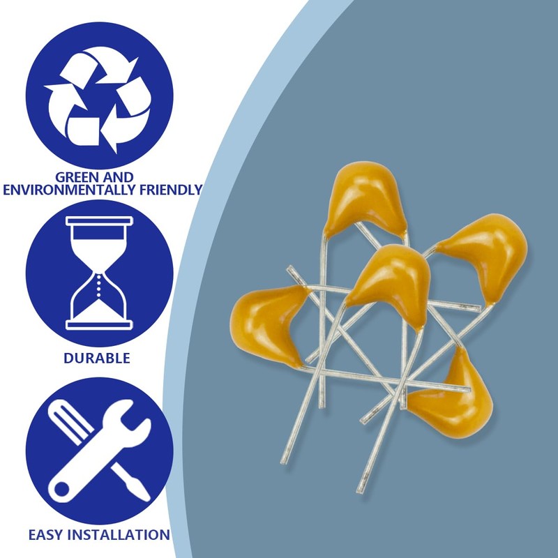 Innfeeltech 100pcs 50V 1nF Monolithic Ceramic Capacitor Yellow Electronic Accessories