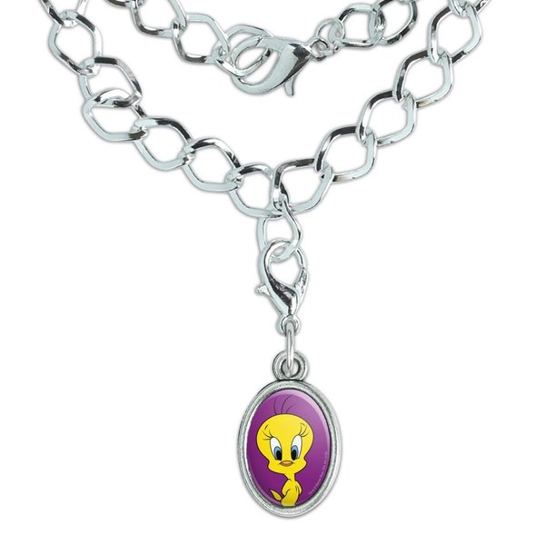 GRAPHICS & MORE Looney Tunes Tweety Bird Silver Plated Bracelet
