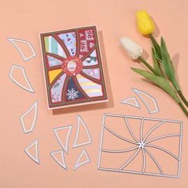 Rectangle Grid Frame Cutting Die Cuts, DIY Crafts Template Stitched Whirl Rectangle Frame Scrapbook Cards Cutting Dies Cut Stencils for DIY Embossing Card Making Decorative Paper Dies Scrapbooking